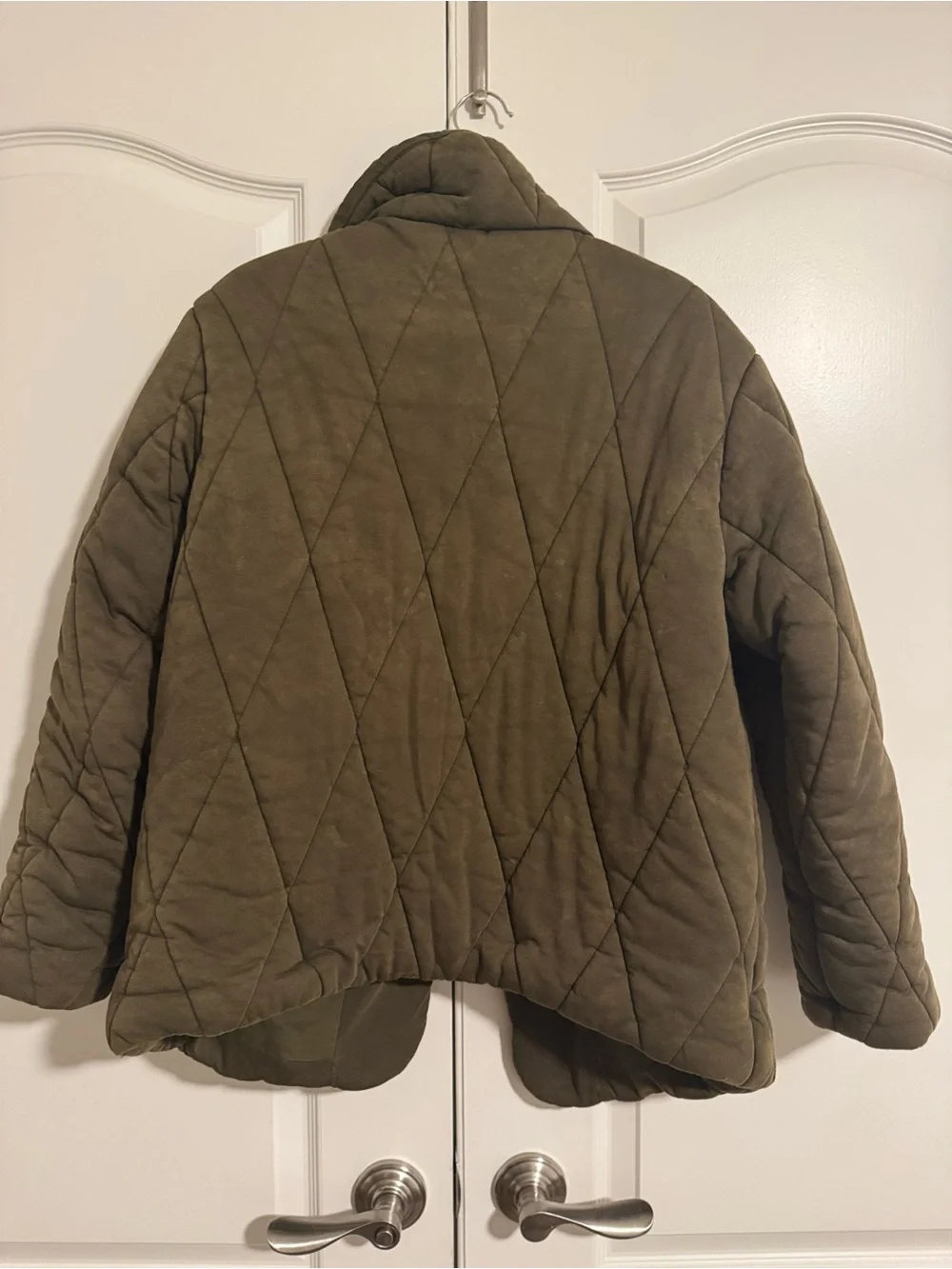 Free People Tawny Pillow Puffer Quilted Olive Green Washed Women's Jacket